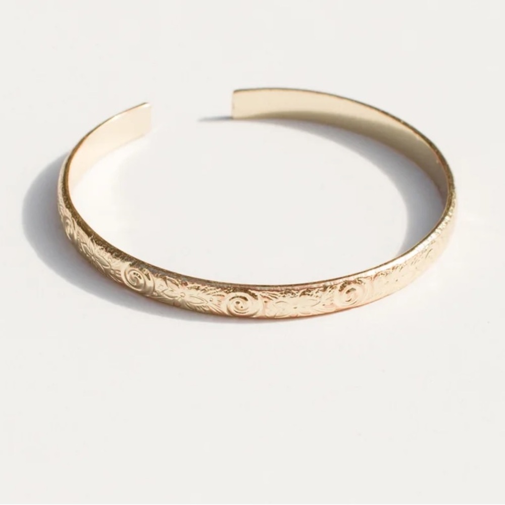 Our Spare Change Gold Floral Cuff | NWT